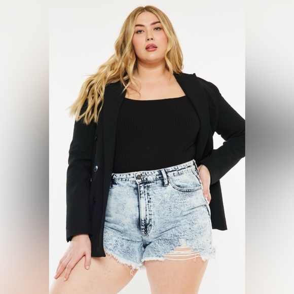 Kancan Full Size Distressed High Waist Denim Shorts - Picture 6 of 10